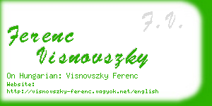 ferenc visnovszky business card